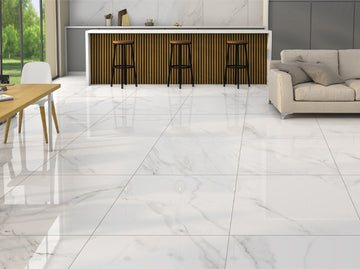 Medici Carrara Marble Effect Gloss Porcelain 60x60cm