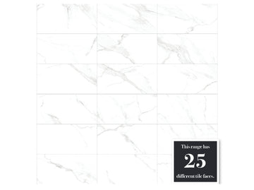 Medici Carrara Marble Effect Gloss Porcelain 30x60cm